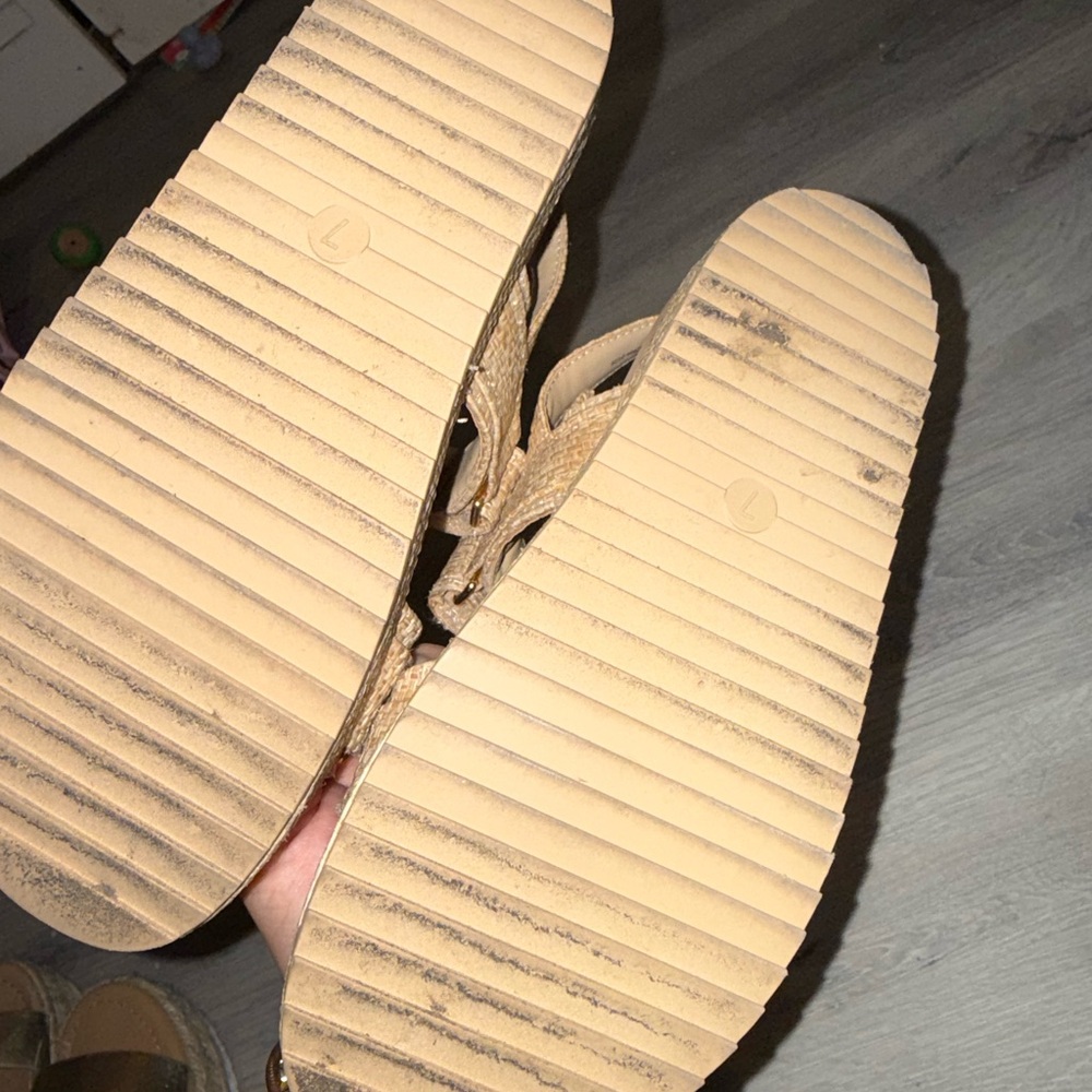 A New Day Beige Woven Sandals